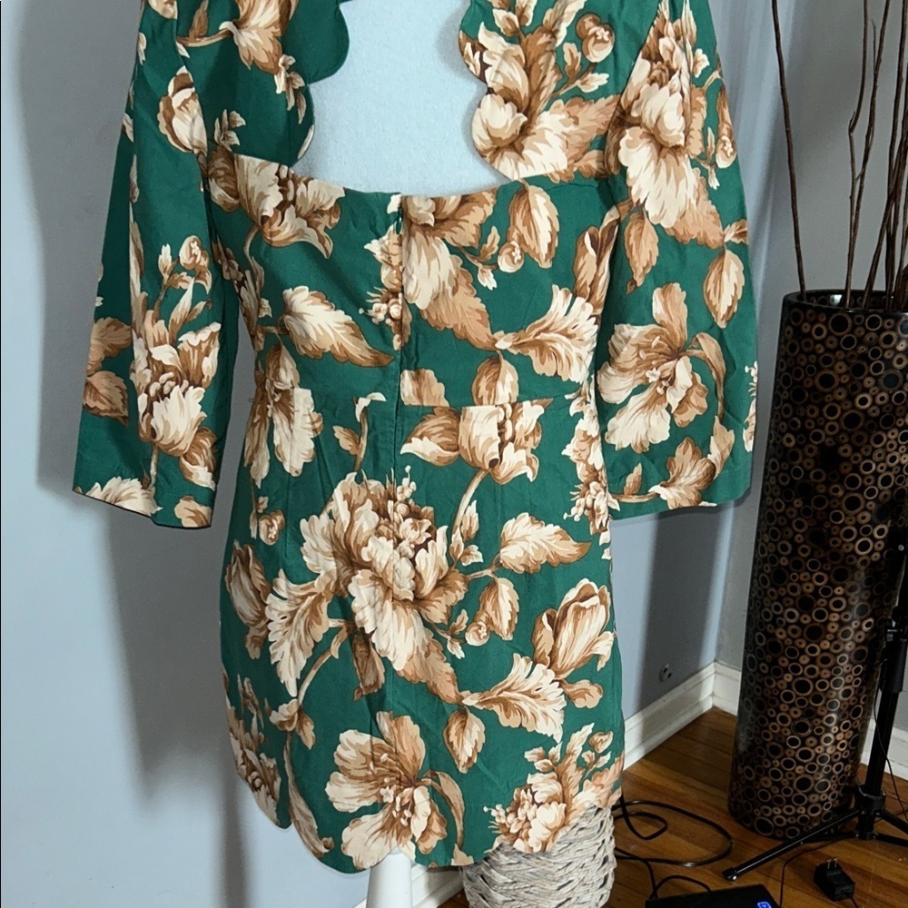 Maeve By Anthropologie Green and Tan Floral Tunic - Picture 9 of 11